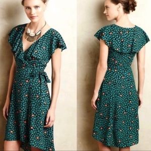Anthropologie HD in Paris Turquoise Wrap Dress